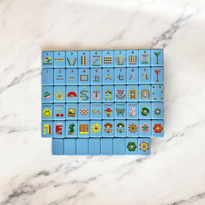 Peace Love Mahjong - Mod Tiles - French Blue