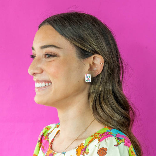 Hazel & Ollie - Mahjong Stud Earrings